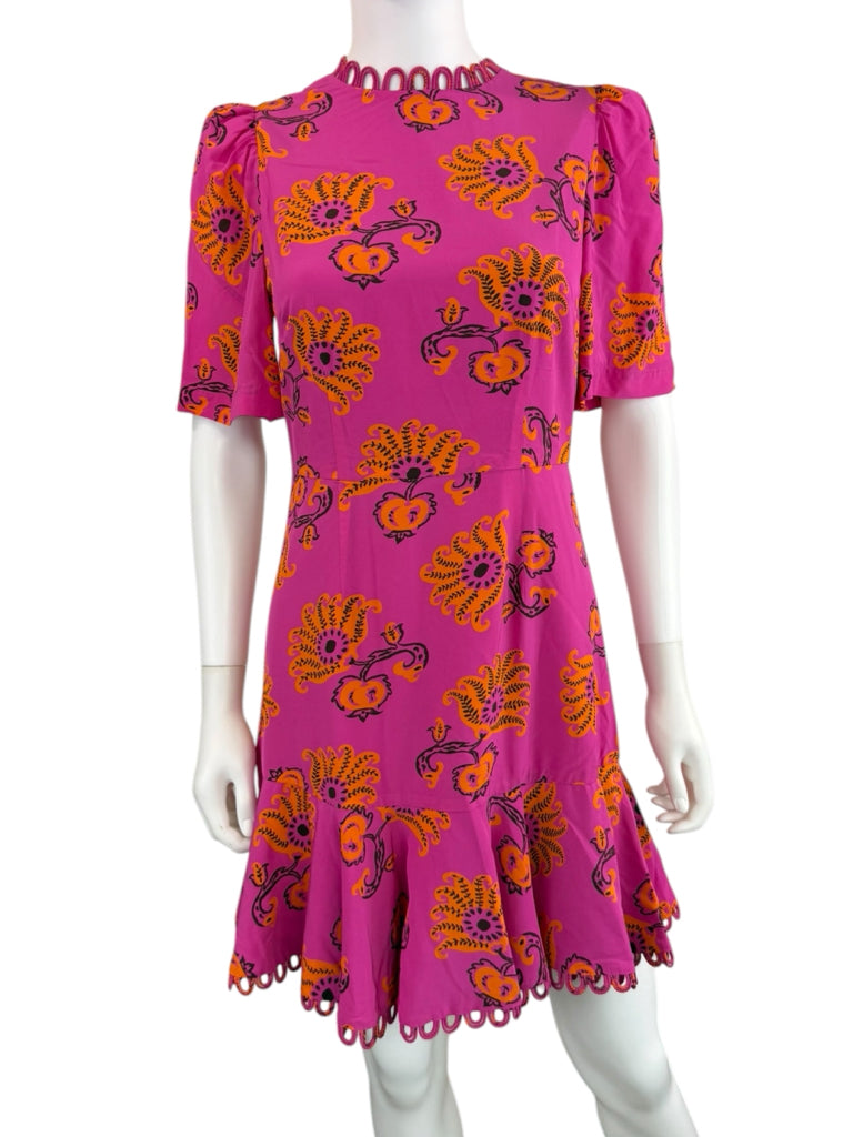 RHODE NWT Hot Pink Paisley Mini Workwear Dress Size 4