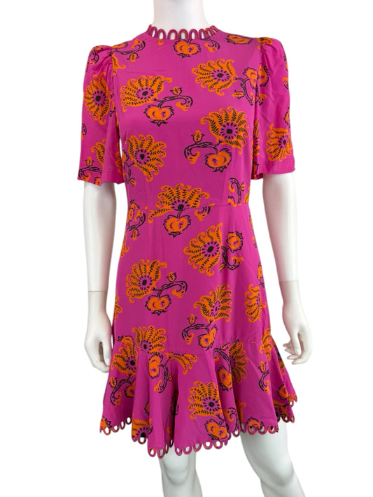 RHODE NWT Hot Pink Paisley Mini Workwear Dress Size 4