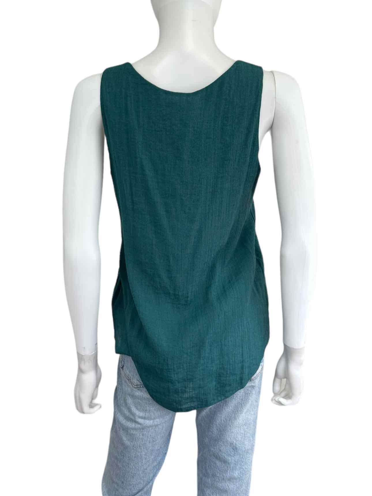 NIC & ZOE Teal Asymmetrical Hem Tank Size S