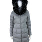 THE NORTH FACE Gray Quilted Dealio Faux Fur Trim Hooded Parka Jacket Size S
