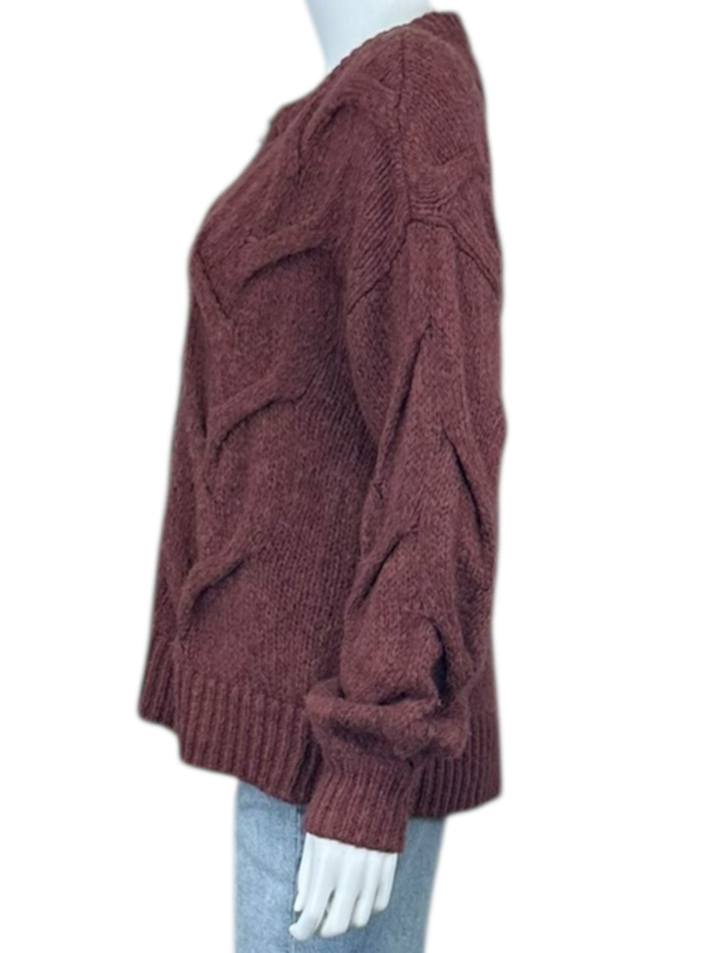 Madewell Mauve Wool Cable Knit Sweater Cardigan Size XS BASE