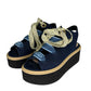 FENDI Blue Denim Lace-Up Platform Sandal Size 6.5
