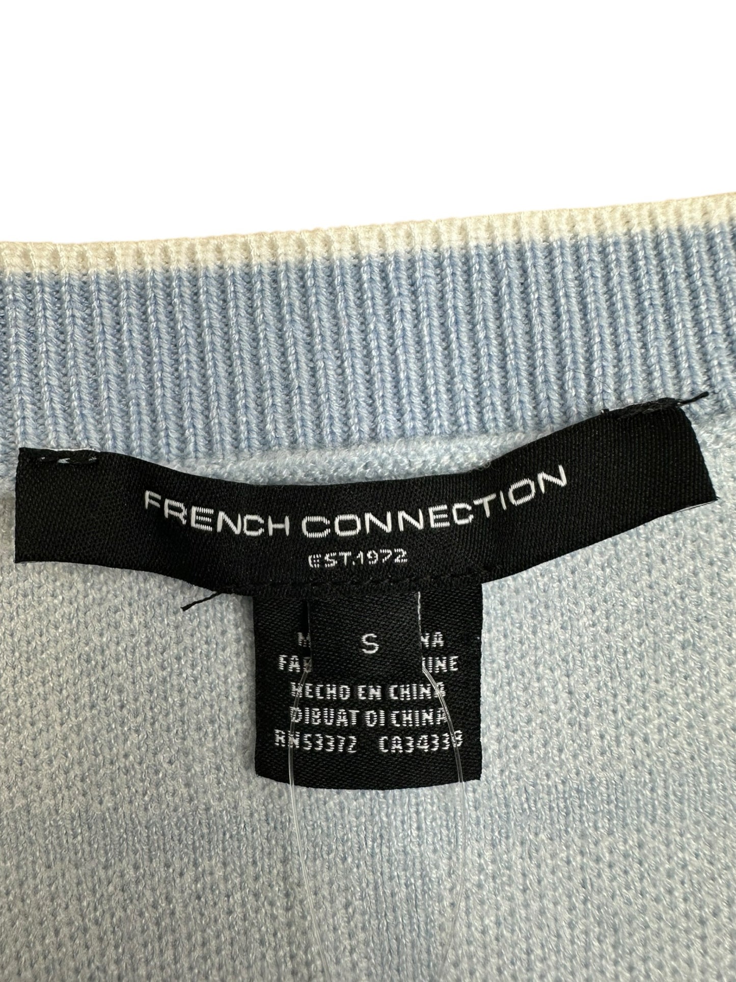 French Connection Blue Plaid Sweater Cardigan Size S