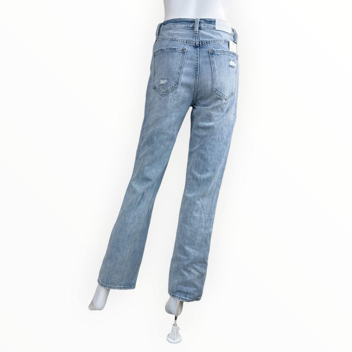 PISTOLA Blue Distressed Cassie Super High Rise Straight Leg Jeansa Size 26