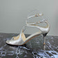 JIMMY CHOO Metallic Silver LANCE Heels Size 38.5