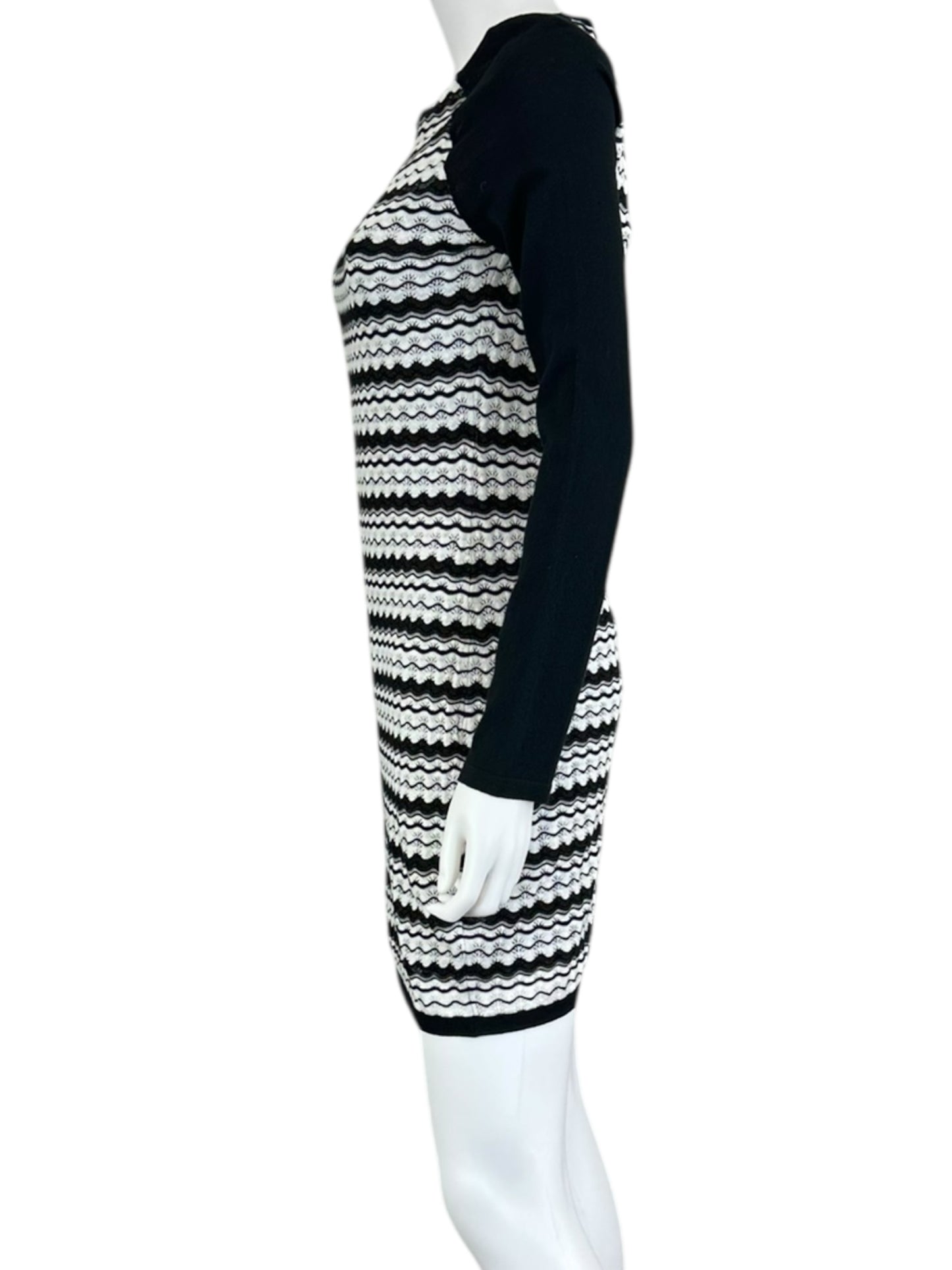TRINA TURK Black and White Striped Casual Dress Size S