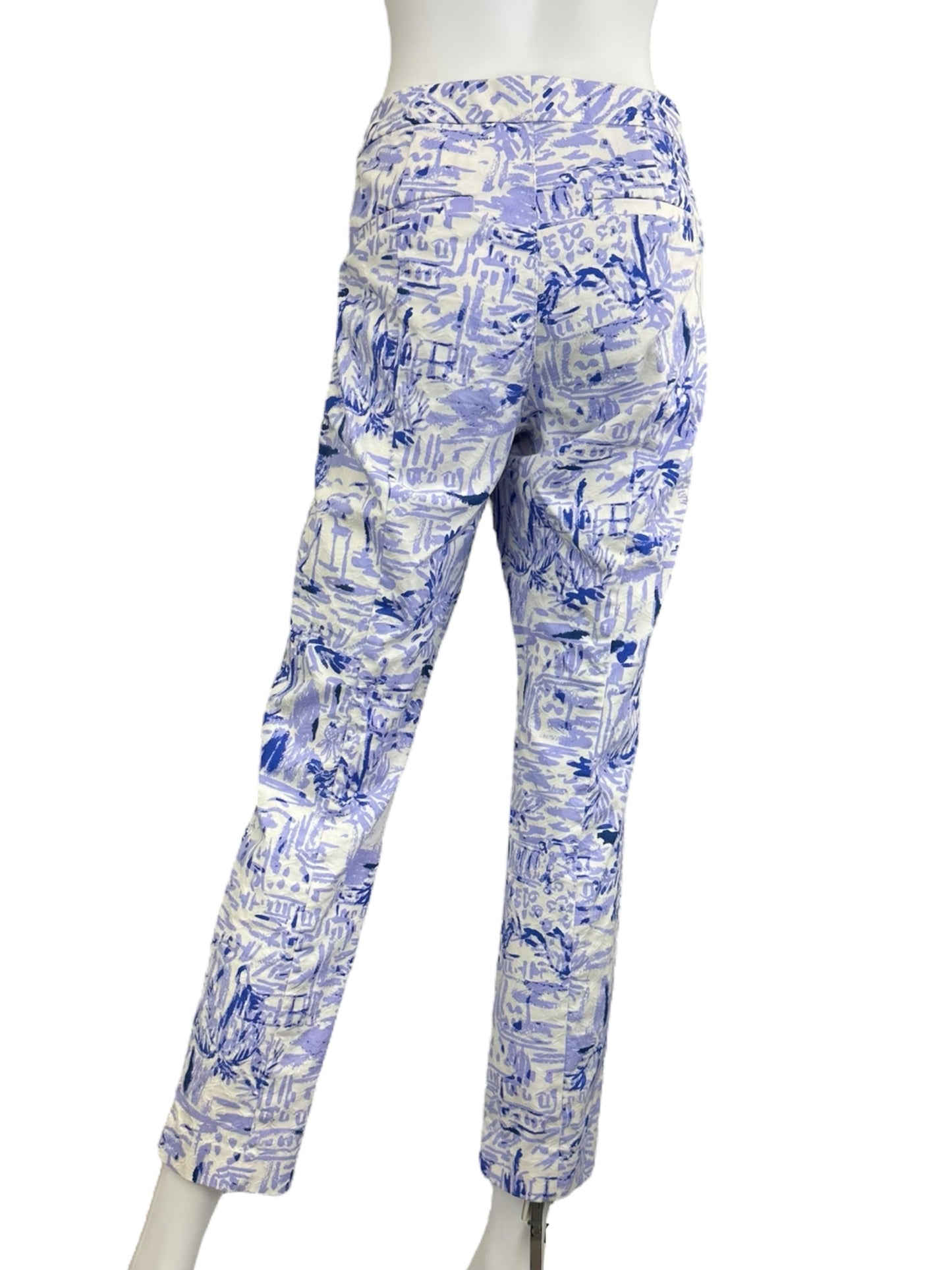 Lilly Pulitzer Purple and White Patterned Pants Size 10
