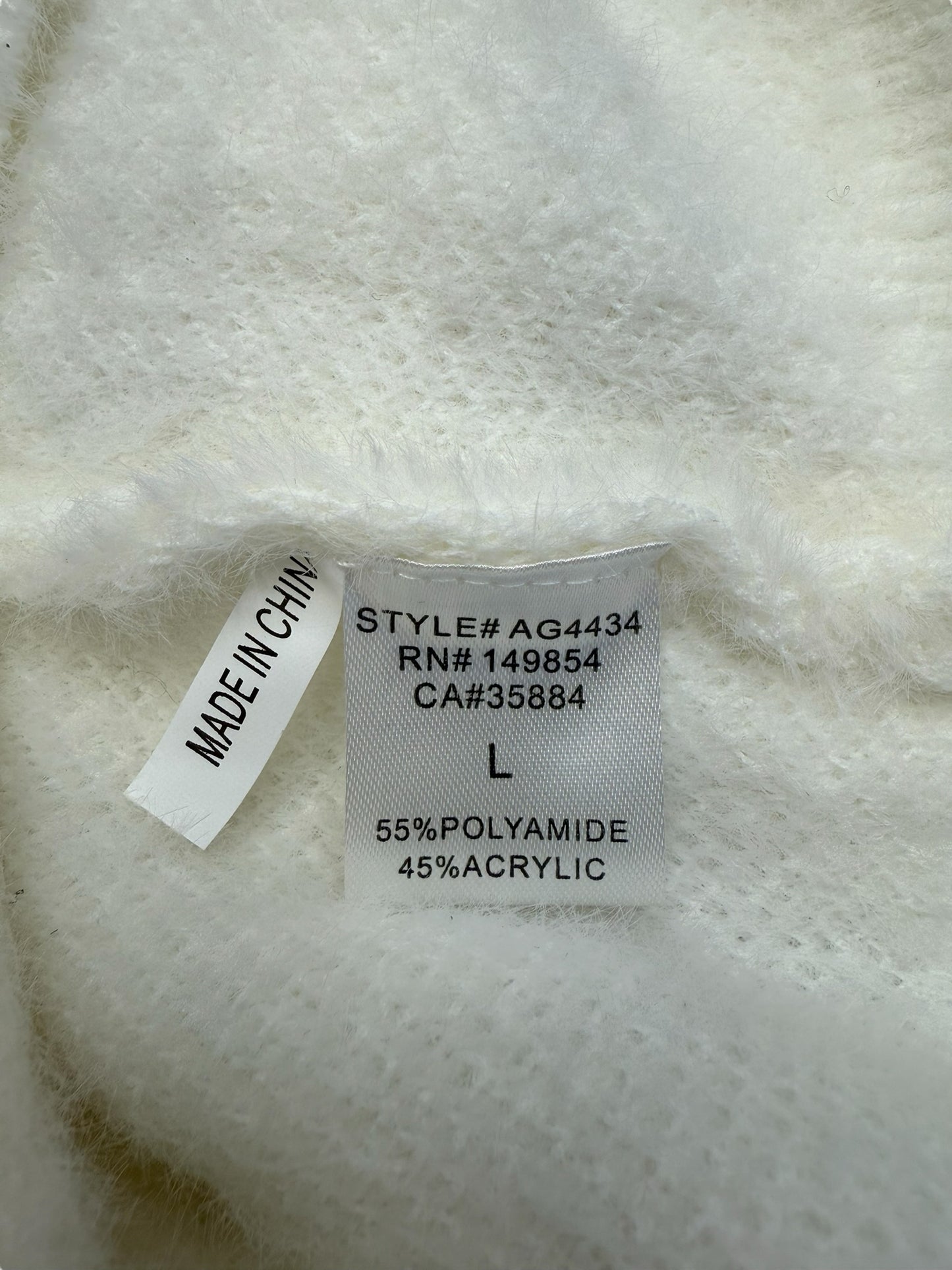 Sadie & Sage NWT White Porcelain Rhinestone Bow Cardigan Size L