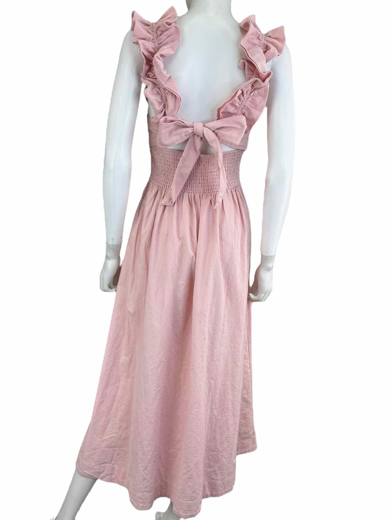 Free People NWT Pink Ruffle Maxi Dress Size S