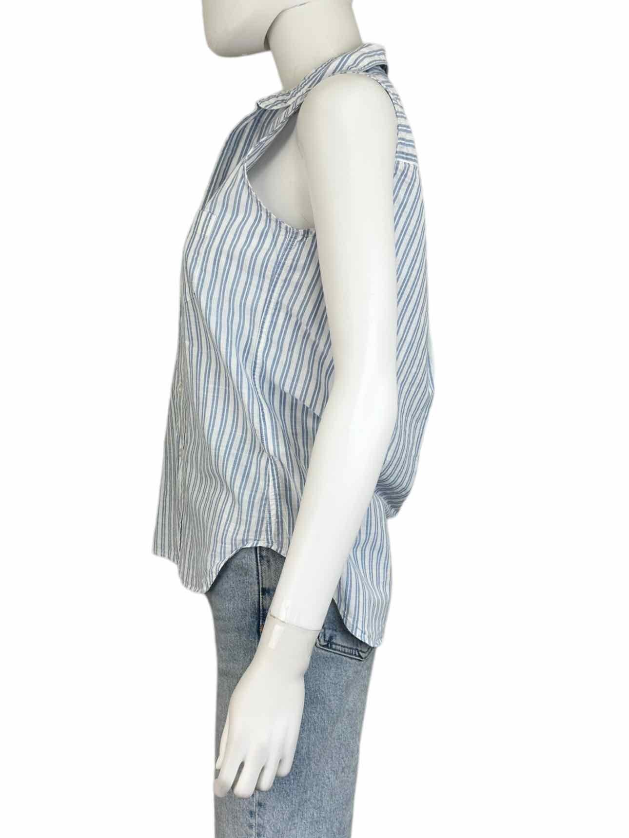 Frank & Eileen Blue Striped FIONA Button-Down Shirt Size XXS