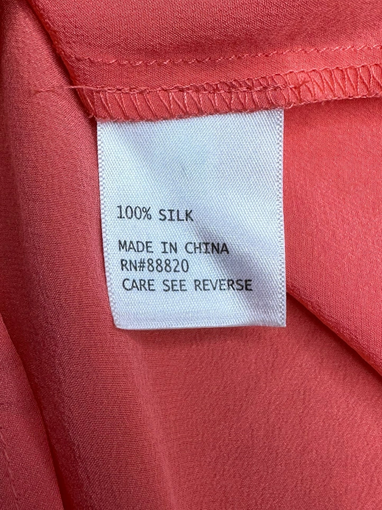 CYNTHIA ROWLEY100% Silk Coral Tank Size S