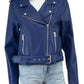 PISTOLA Electric Blue Vegan Leather Tracy Moto Jacket Size L