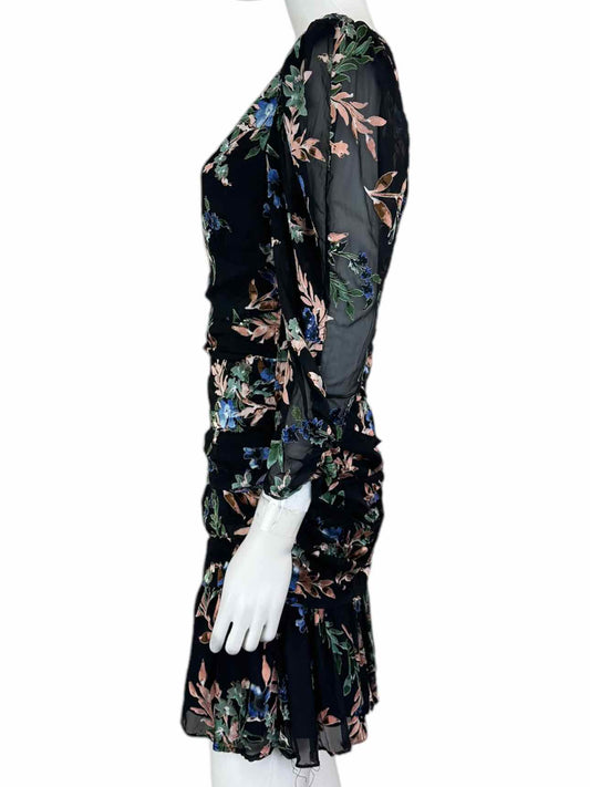 Astr Size Black Floral Cocktail Dress M