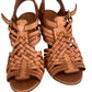 Tory Burch Brown Leather Nadia Wedges Size 8