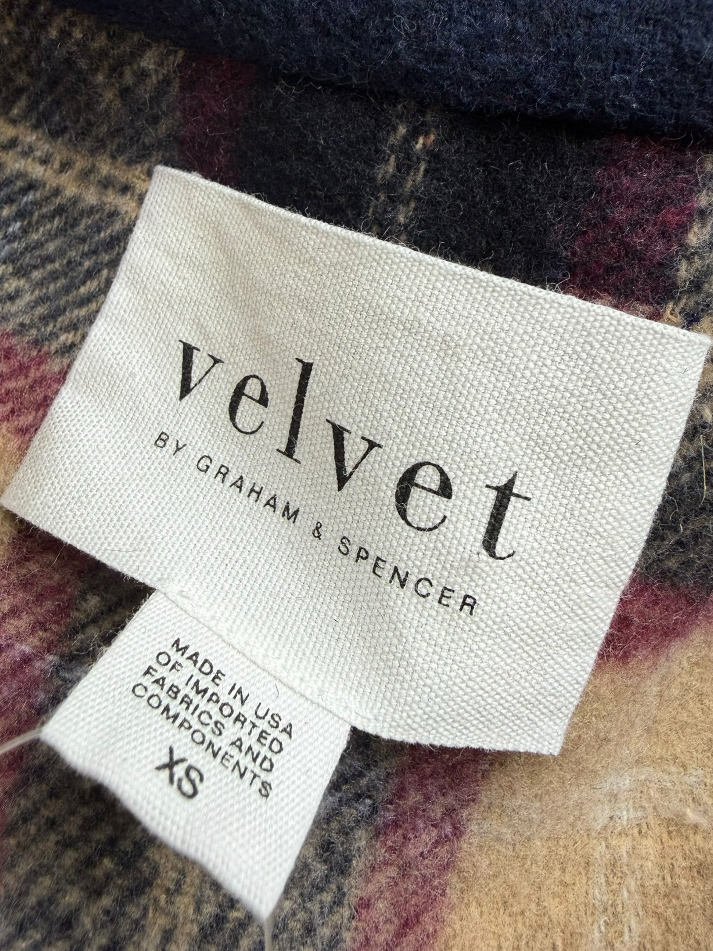 Velvet BY GRAHAM & SPENCER Norah Plaid Shacket Size XS