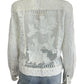 Johnny Was JADE White Linen Eyelet Top Size S