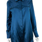 LAFAYETTE 148 NEW YORK Blue 100% Silk Button-Down Shirt Size L