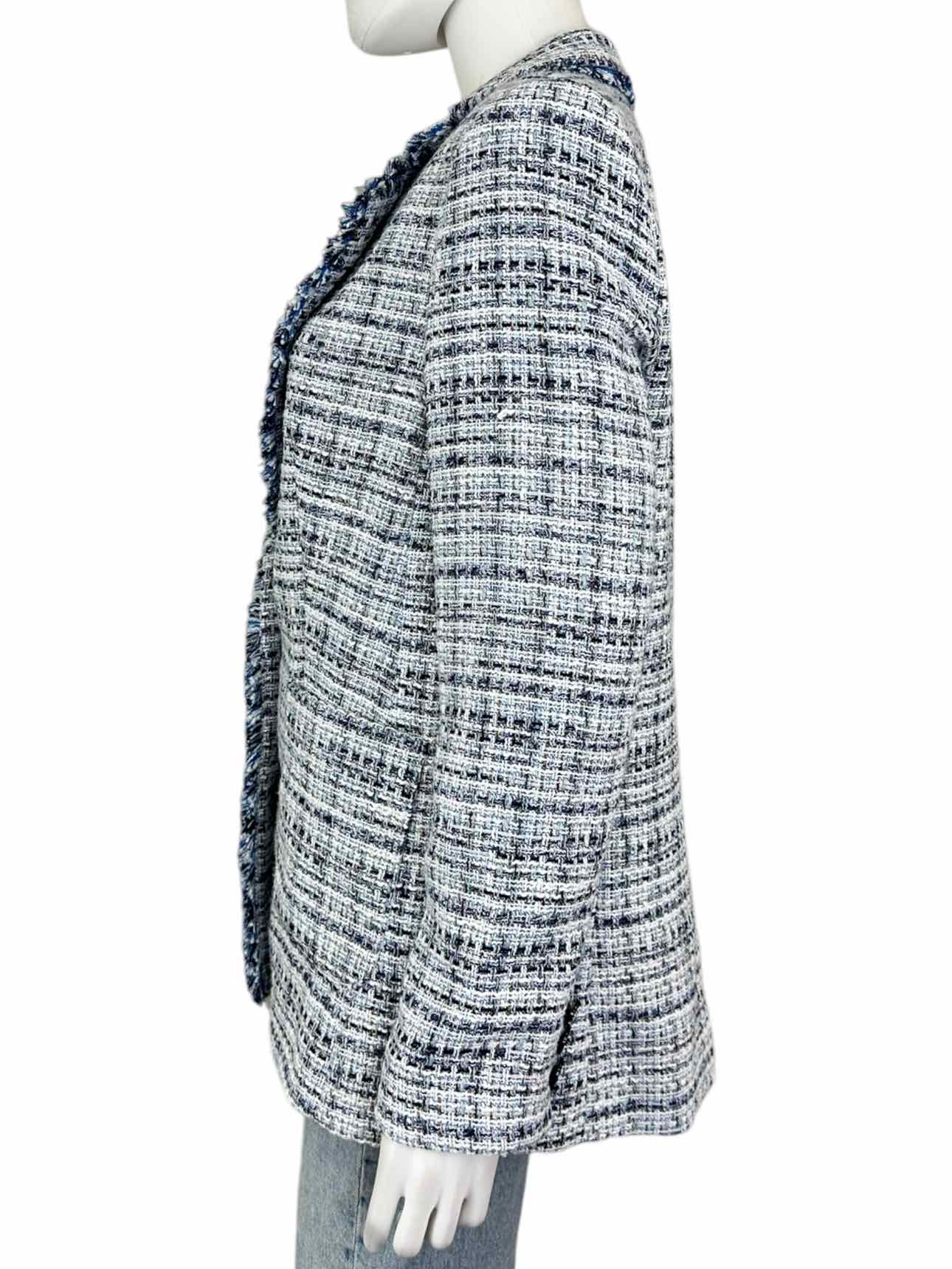 KARL LAGERFELD Blue and White Tweed Jacket Size 8