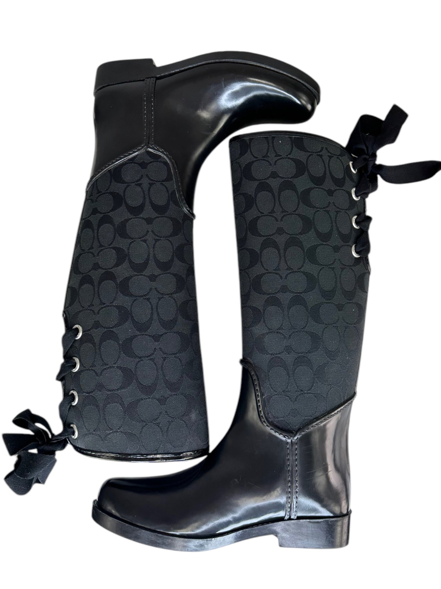 coach Black Rainboot Size 8