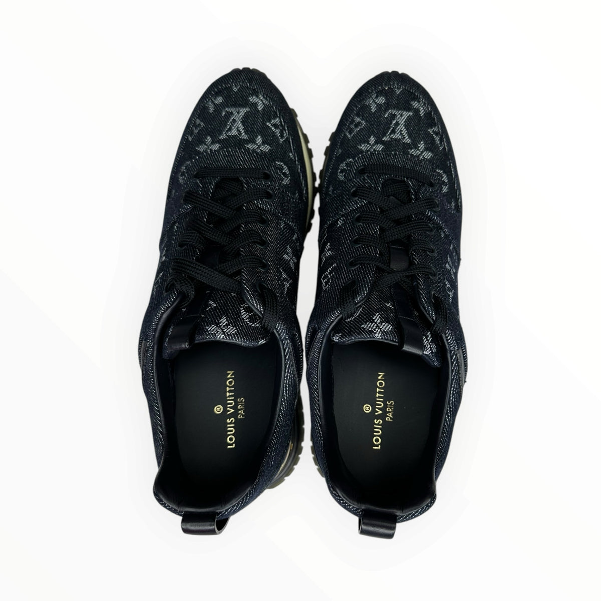 Louis Vuitton Blue Monogram Denim Run Away Sneakers Size 37