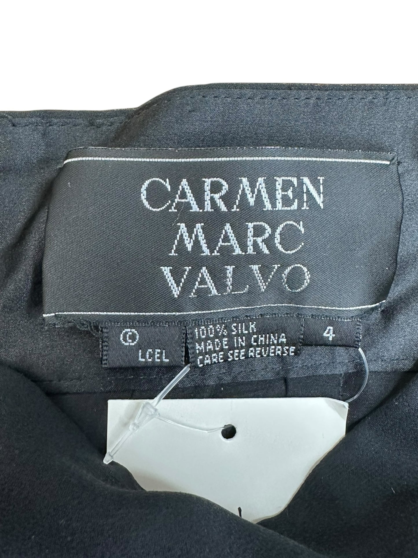 Carmen Marc Valvo Black 100% Silk Pants Size 4