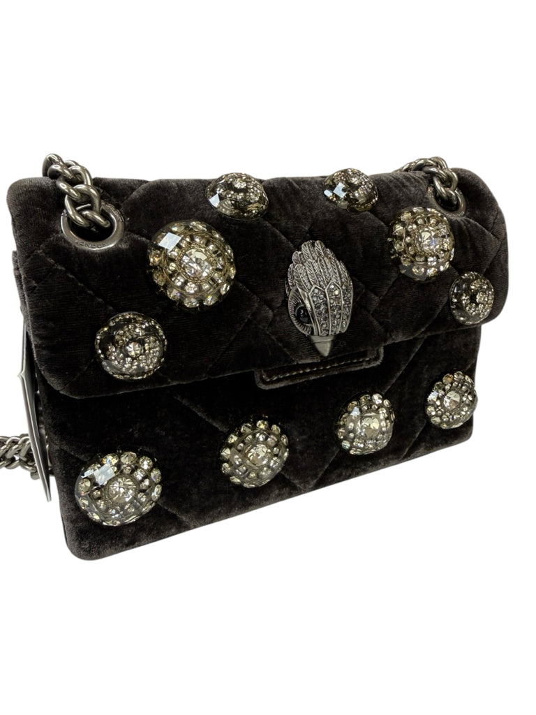 KURT GEIGER NWT Black Velvet Mini Kensington Crossbody Purse