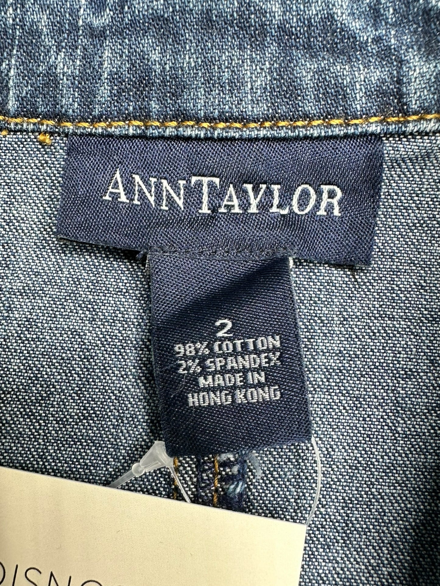 Ann Taylor Blue Denim Double Breasted Jacket Size 2