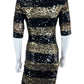 BCBGMAXAZRIA Black and Gold Sequin Dress Size XS