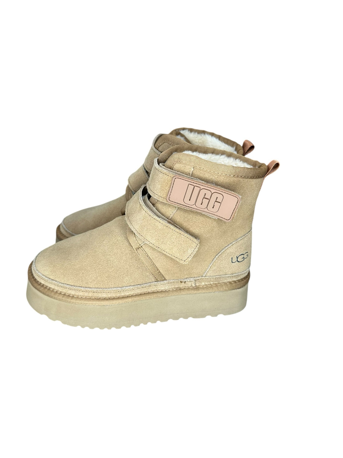 UGG Tan Neumel Platform Suede Booties Size 7