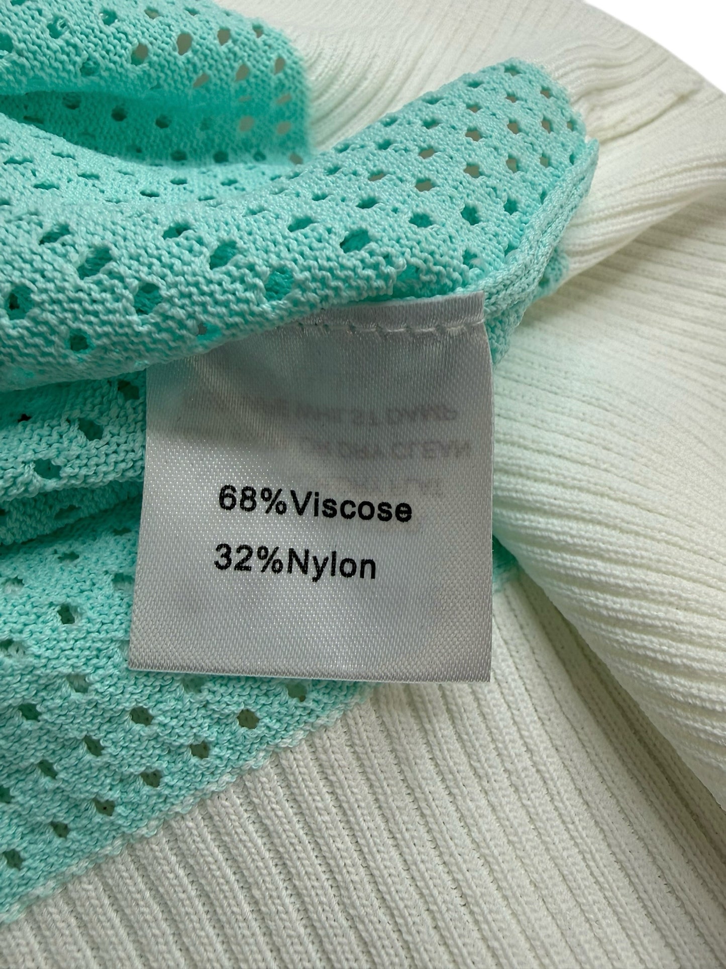 Aleeza Paris White And Teal Sweater Size 5X