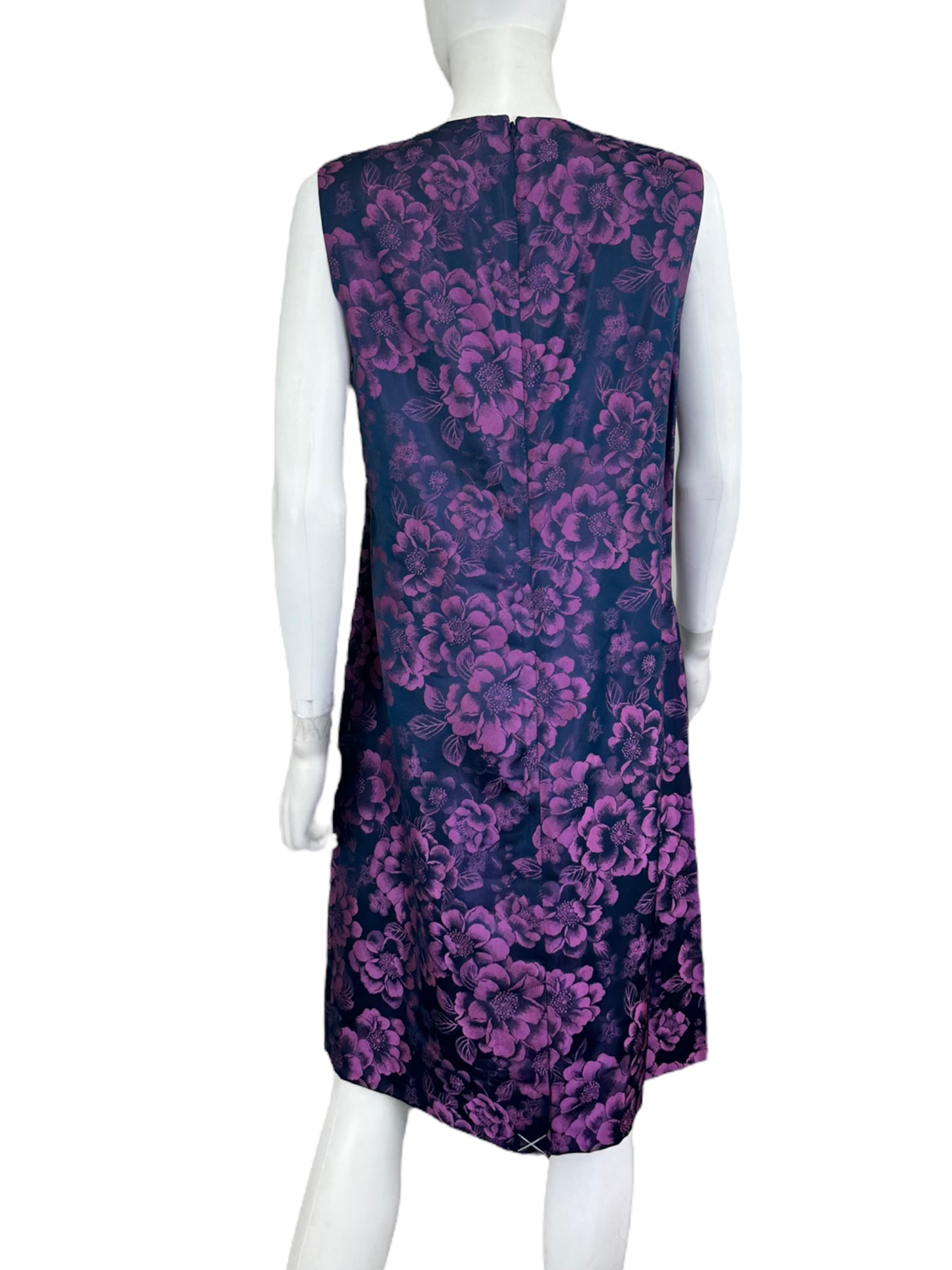 J. Peterman Navy Floral Brocade Cocktail Dress Size 10