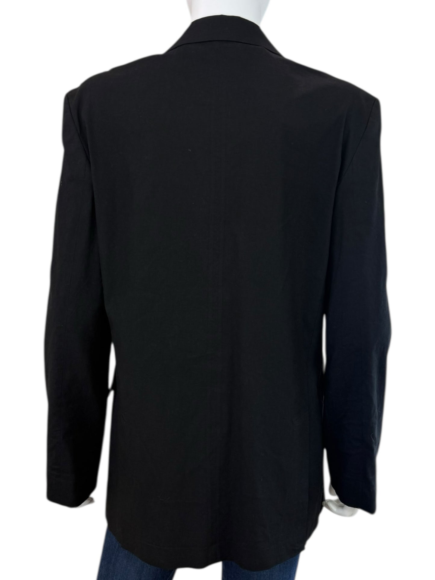 Theory Black Linen Blend Blazer Size 8