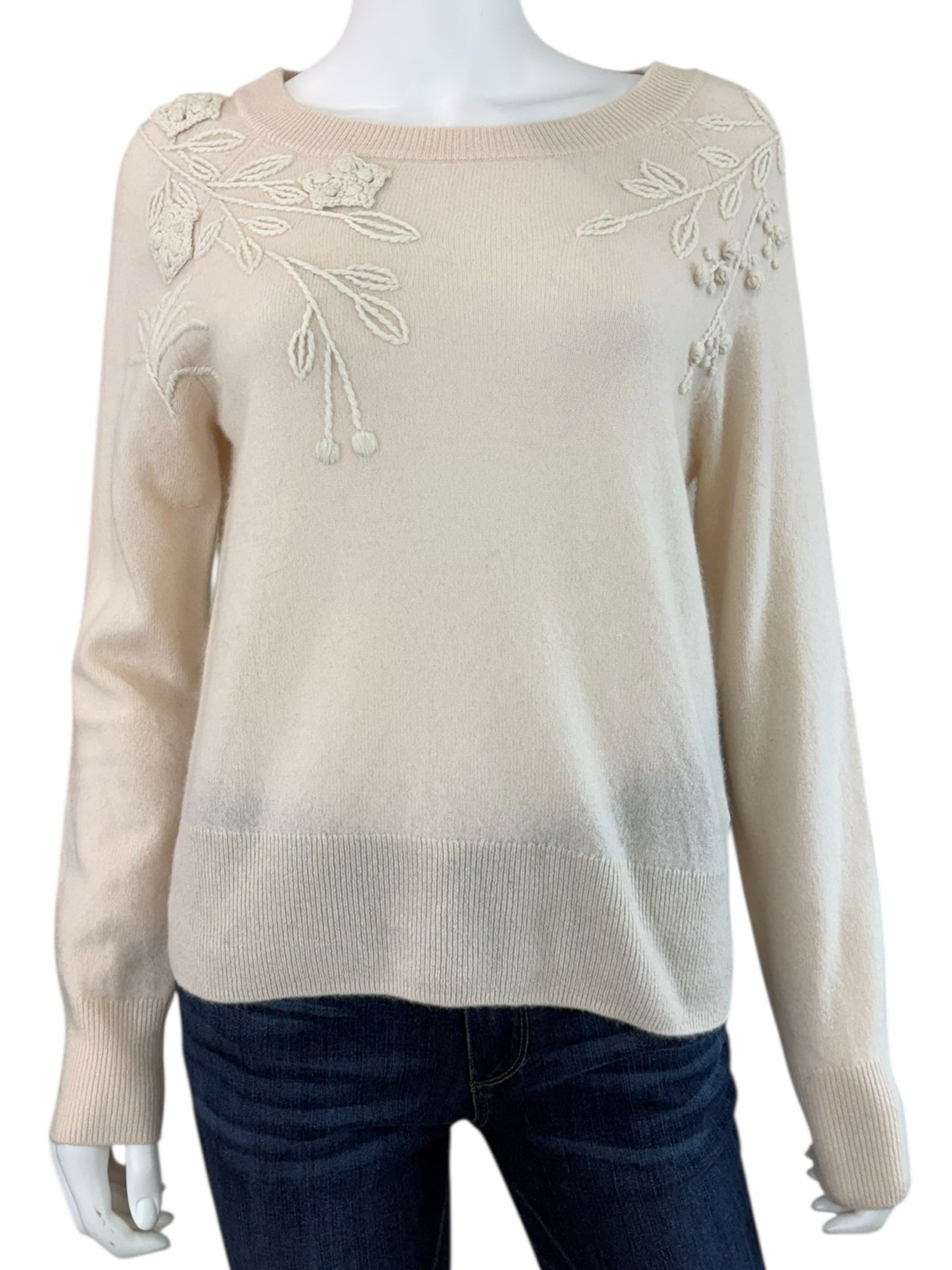 TAHARI NWT Ivory 100% Cashmere Sweater Size M