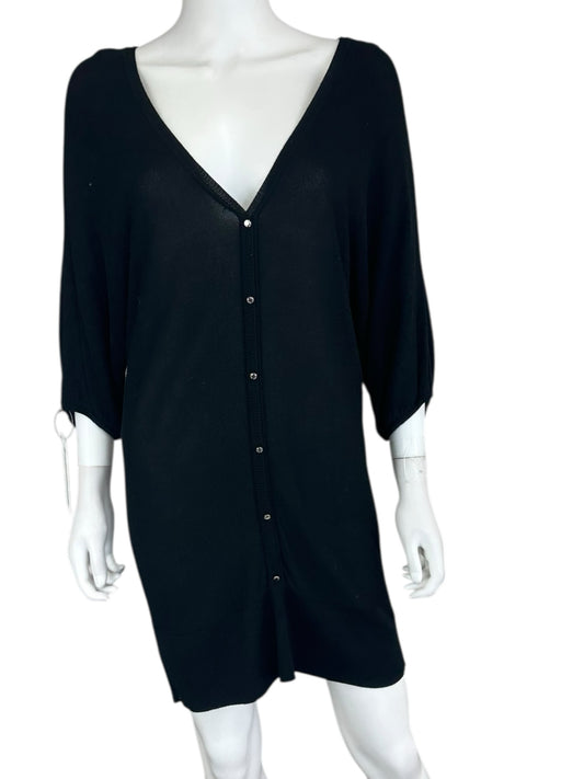 White House Black Market Black Mini Sweater Dress Size L