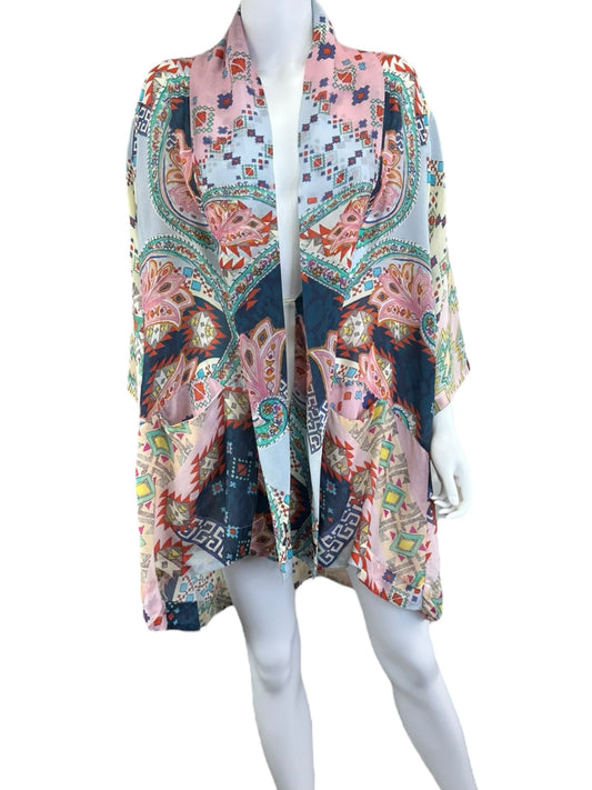 Johnny Was Multi colored Paisley Print Kimono/Wrap Size S