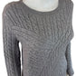 Evolution By Cyrus NWT Aneesa Gray Cable Knit Sweater Size S