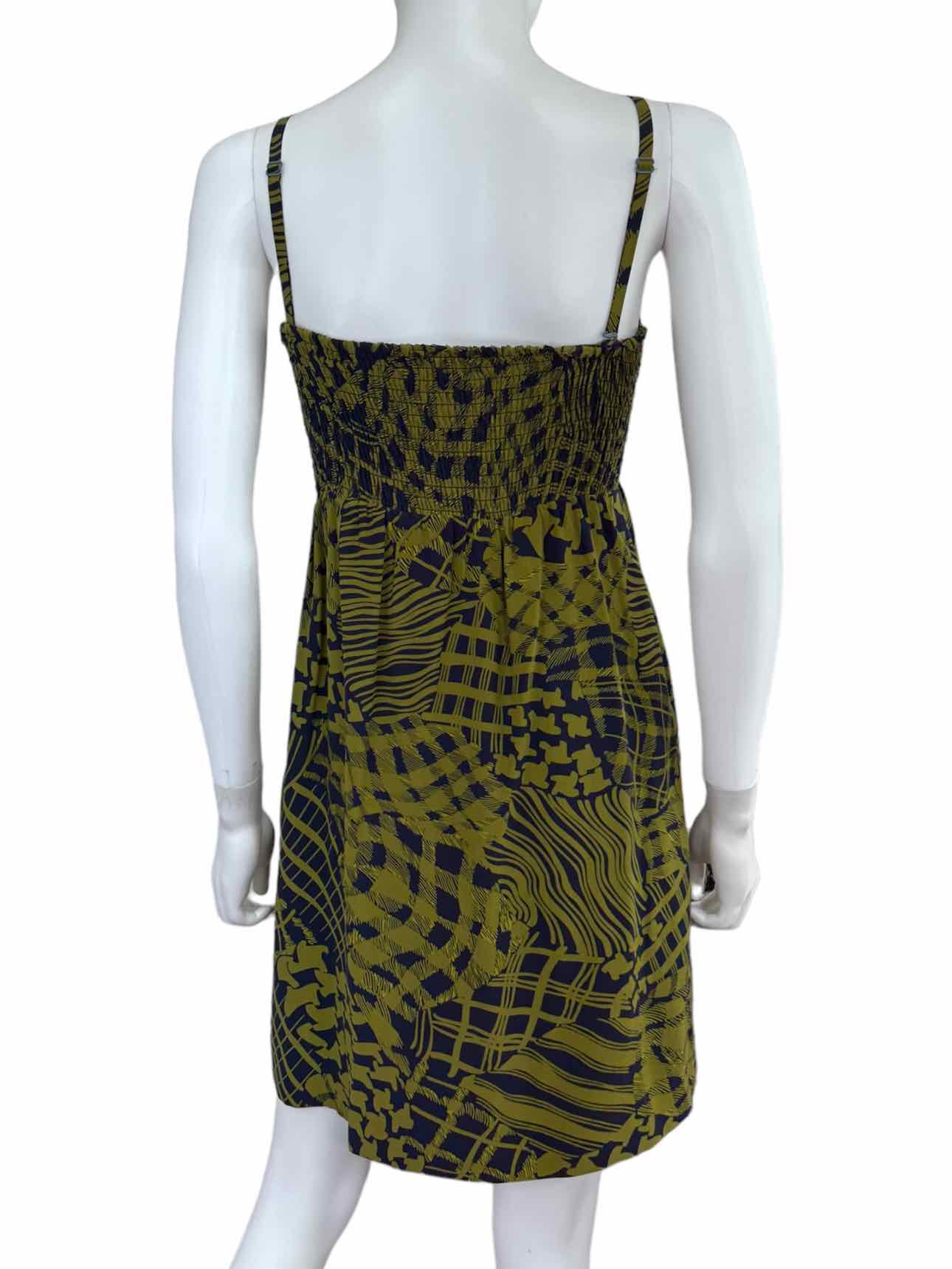 maple Size Green Silk Print Dress Size 0