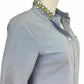 J. Crew Blue 100% Cotton Rhinestone Collar Button-down Size 4