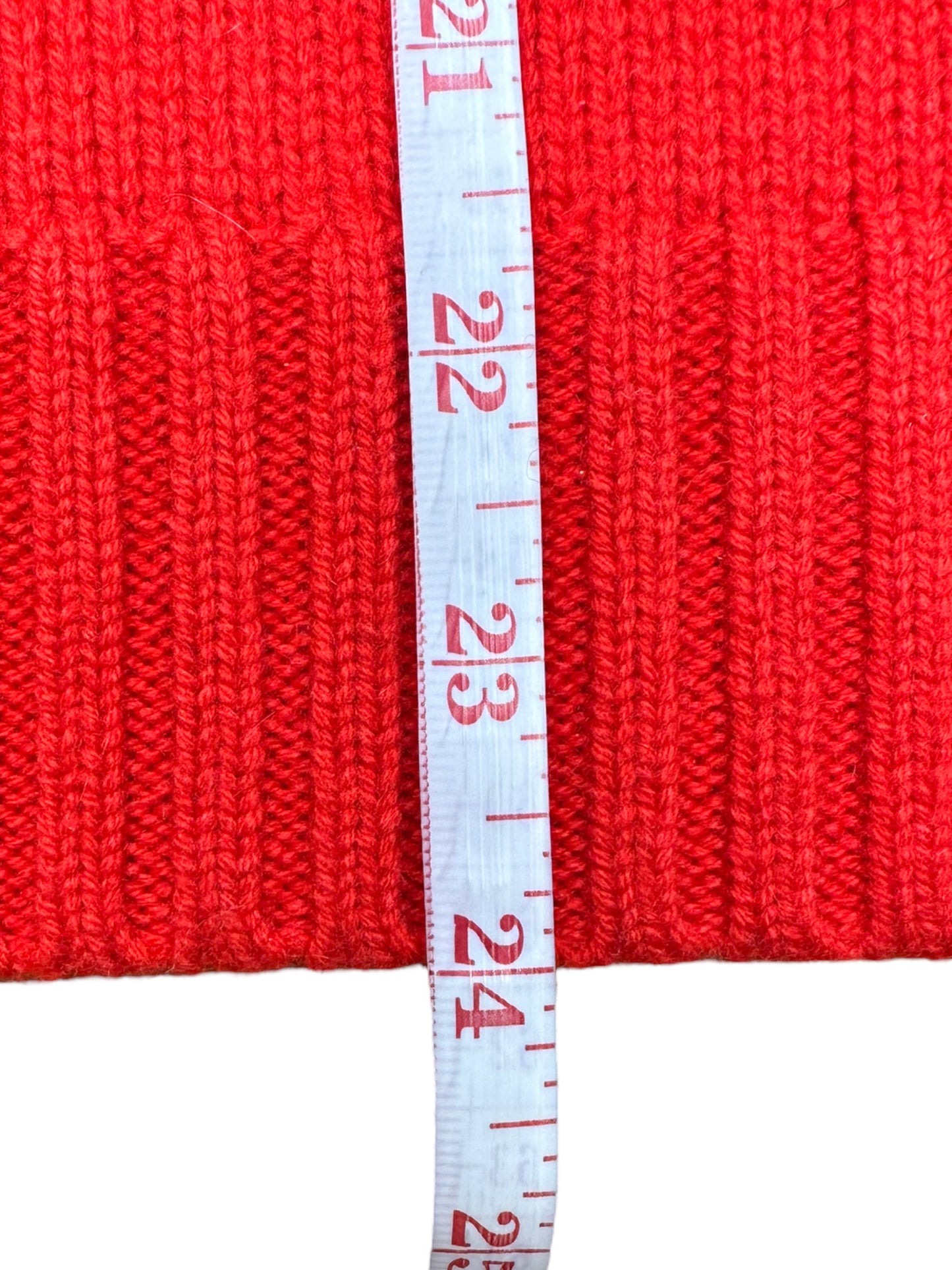 stateside Anthropologie Red Cashmere Sweater With White Pocket NWT Size M