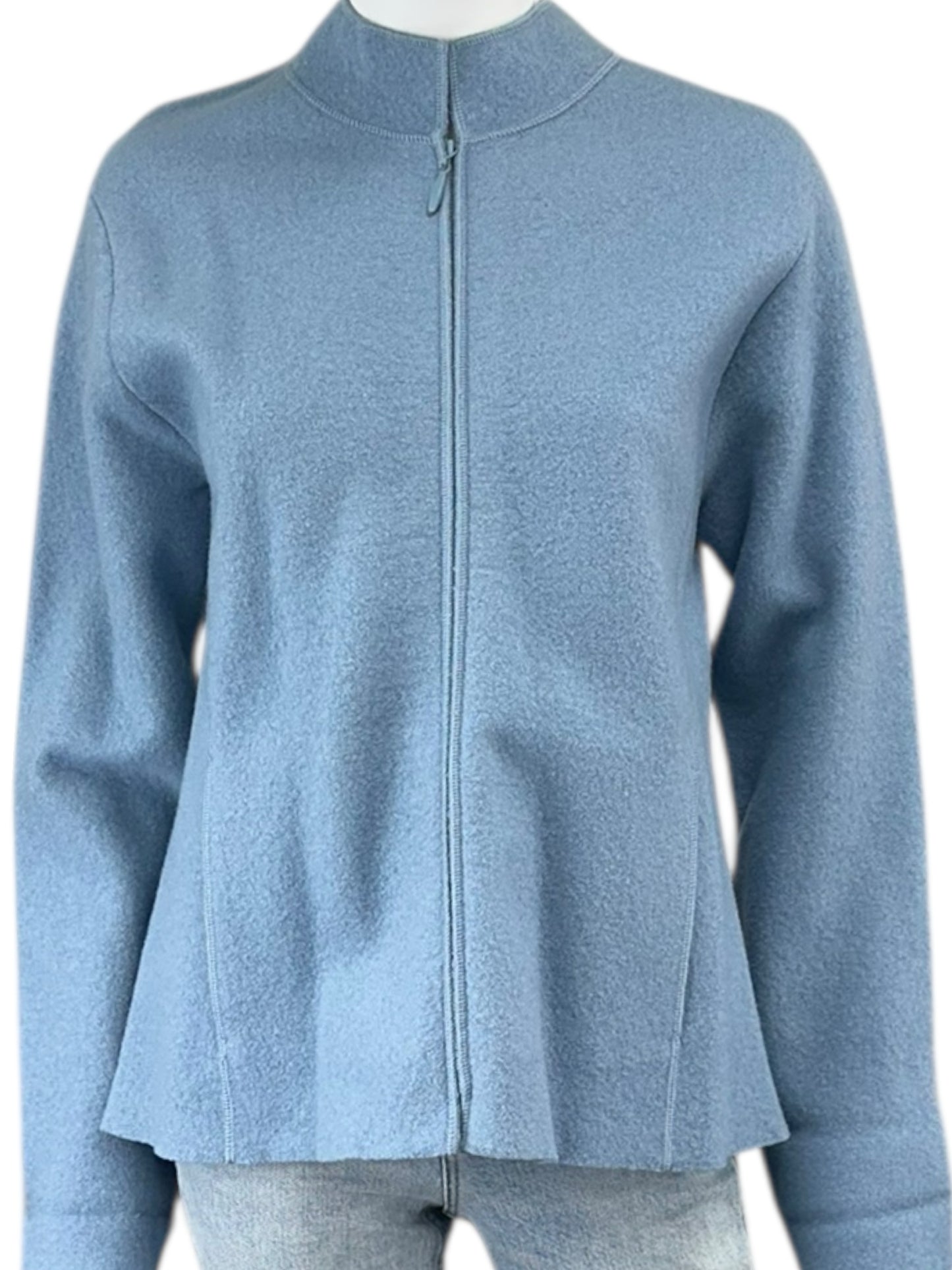 EILEEN FISHER Blue 100% Boucle Wool Jacket Size M