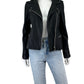 KUT from the Kloth Black Faux Leather Moto Jacket Size S