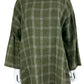 EILEEN FISHER 100% Organic Linen Green Plaid Blouse Size XL