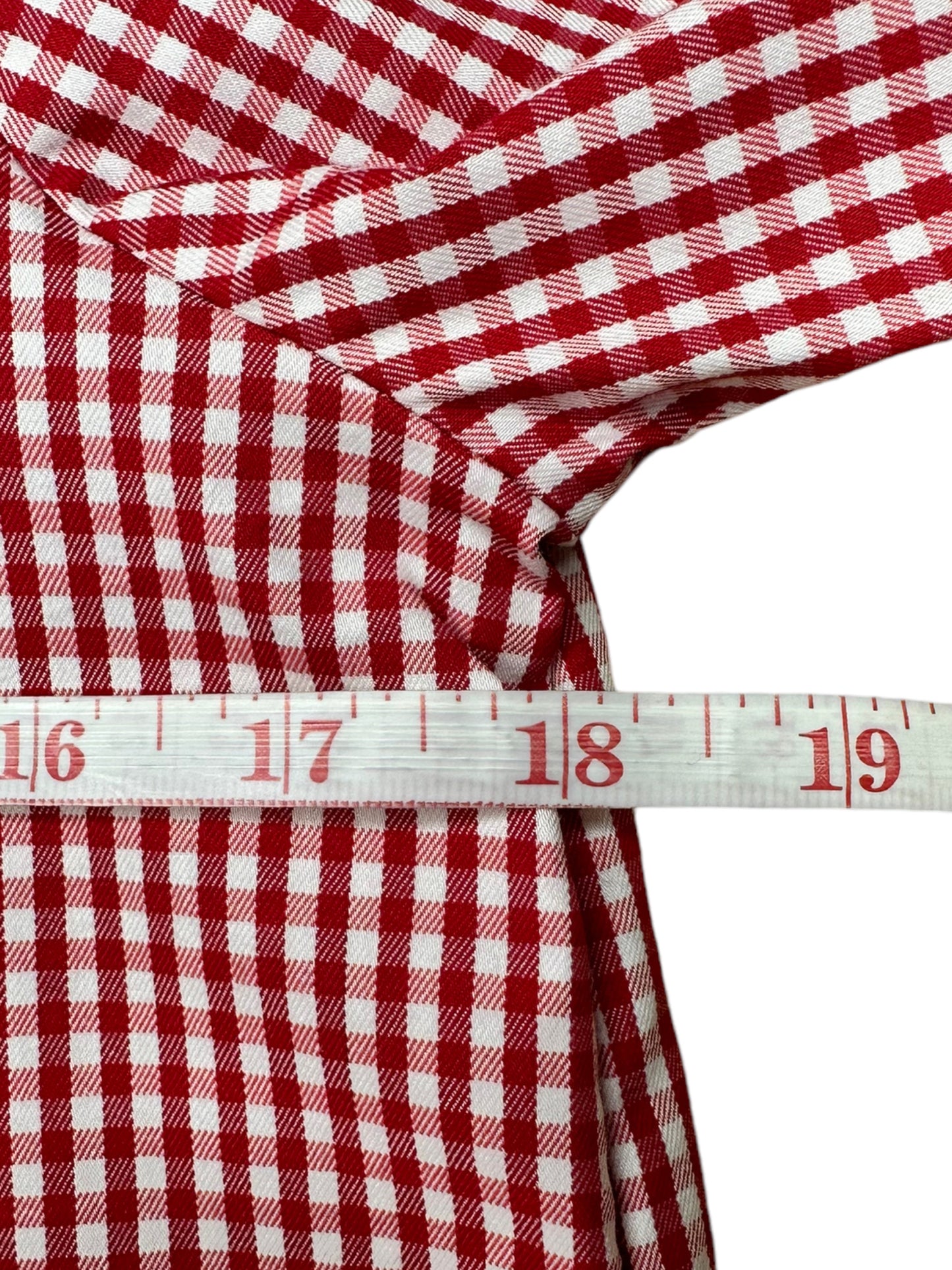 The Shirt by Rochelle Behrens Red Check Button-down Size S