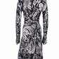 Diane von Furstenberg Black Swirl Silk Print Wrap Dress Size 4