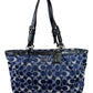 COACH Blue Gallery Signature Tote Bag