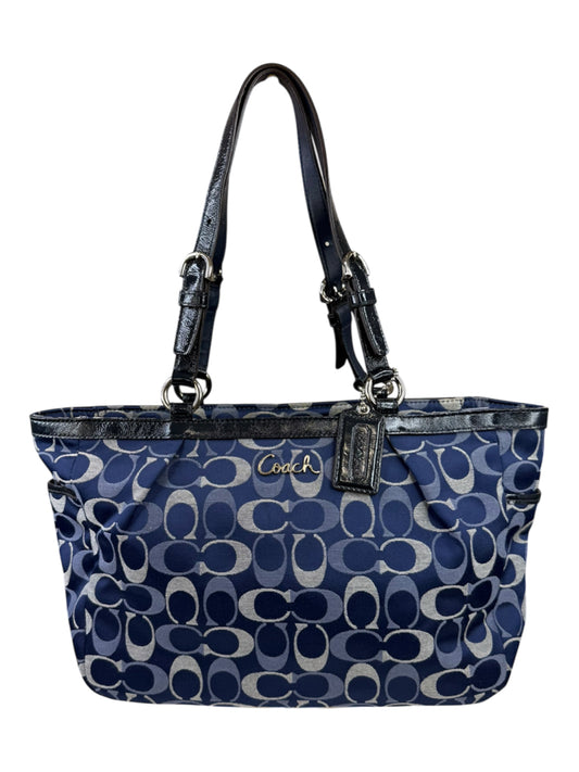 COACH Blue Gallery Signature Tote Bag
