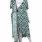 GANNI Green Floral Print Wrap Dress Size S