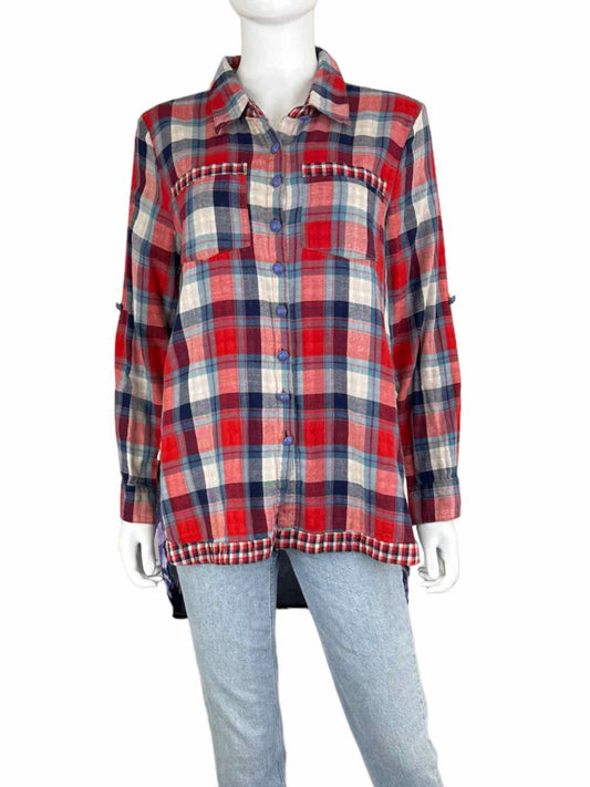 Aratta Plaid Floral Flannel Size L