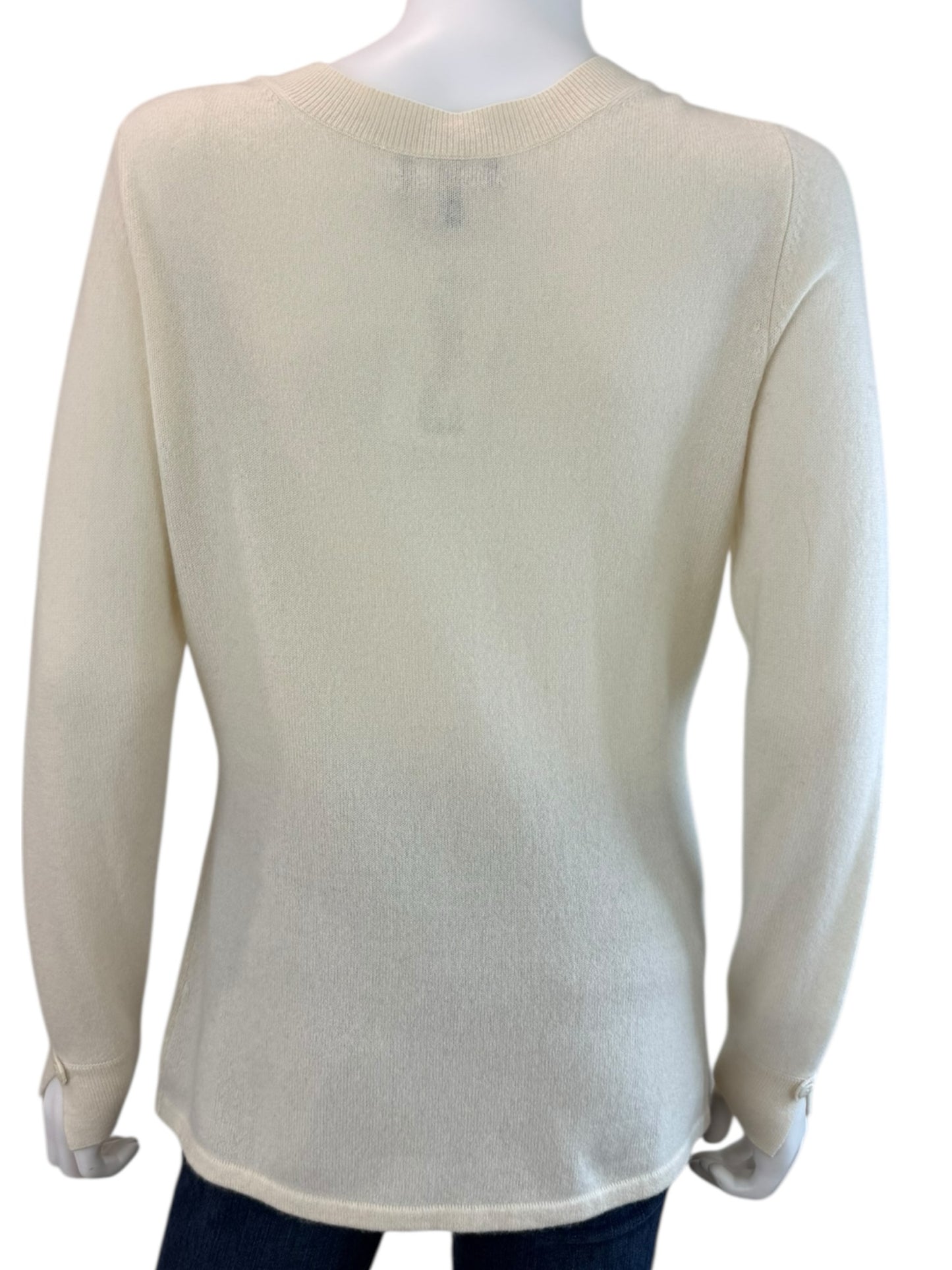 Saks 5th Ave Cream 100% Cashmere Sweater Size L