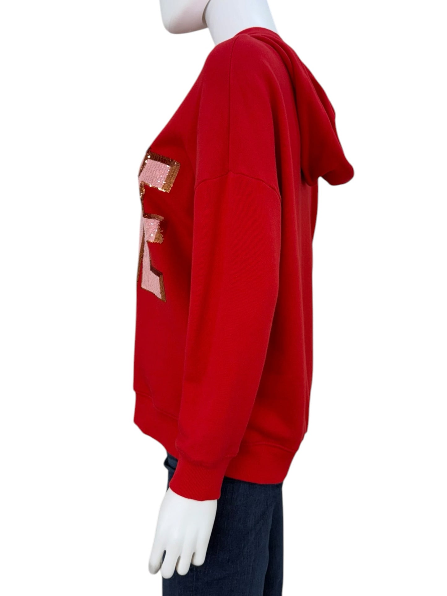 alice & olivia Red Vernie LOVE Graphic Hoodie Size XS